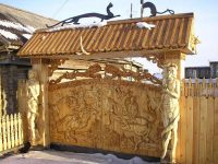 1304 Ворота деревянные своими руками — подробная инструкция