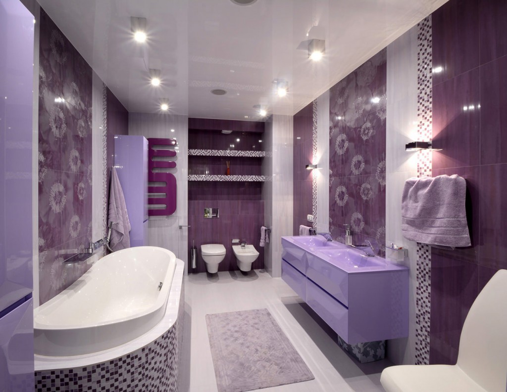 Дизайн большой ванной комнаты в современном стиле