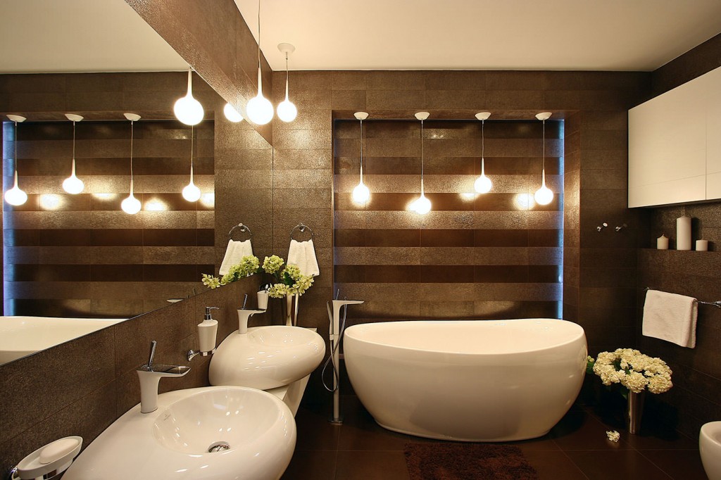 Декор совмещенной ванной в современном стиле