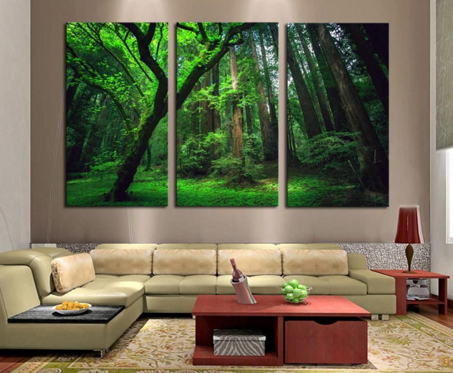 Большие модульные картины с изображением леса