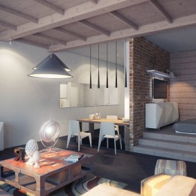 Дизайн квартиры с деревянным потолком